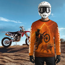 Load image into Gallery viewer, Flaming Tiger Motocross Jersey Custom Tiger Dirt Bike Shirts for Men Kid Women XM405