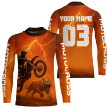 Load image into Gallery viewer, Flaming Tiger Motocross Jersey Custom Tiger Dirt Bike Shirts for Men Kid Women XM405