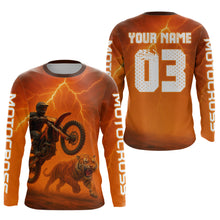 Load image into Gallery viewer, Flaming Tiger Motocross Jersey Custom Tiger Dirt Bike Shirts for Men Kid Women XM405