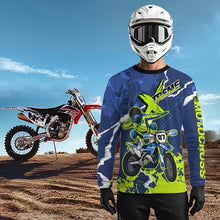 Load image into Gallery viewer, Lightning Motocross Jersey Custom Blue Dirt Bike Shirts Men Kid Women Off Road Jersey XM408