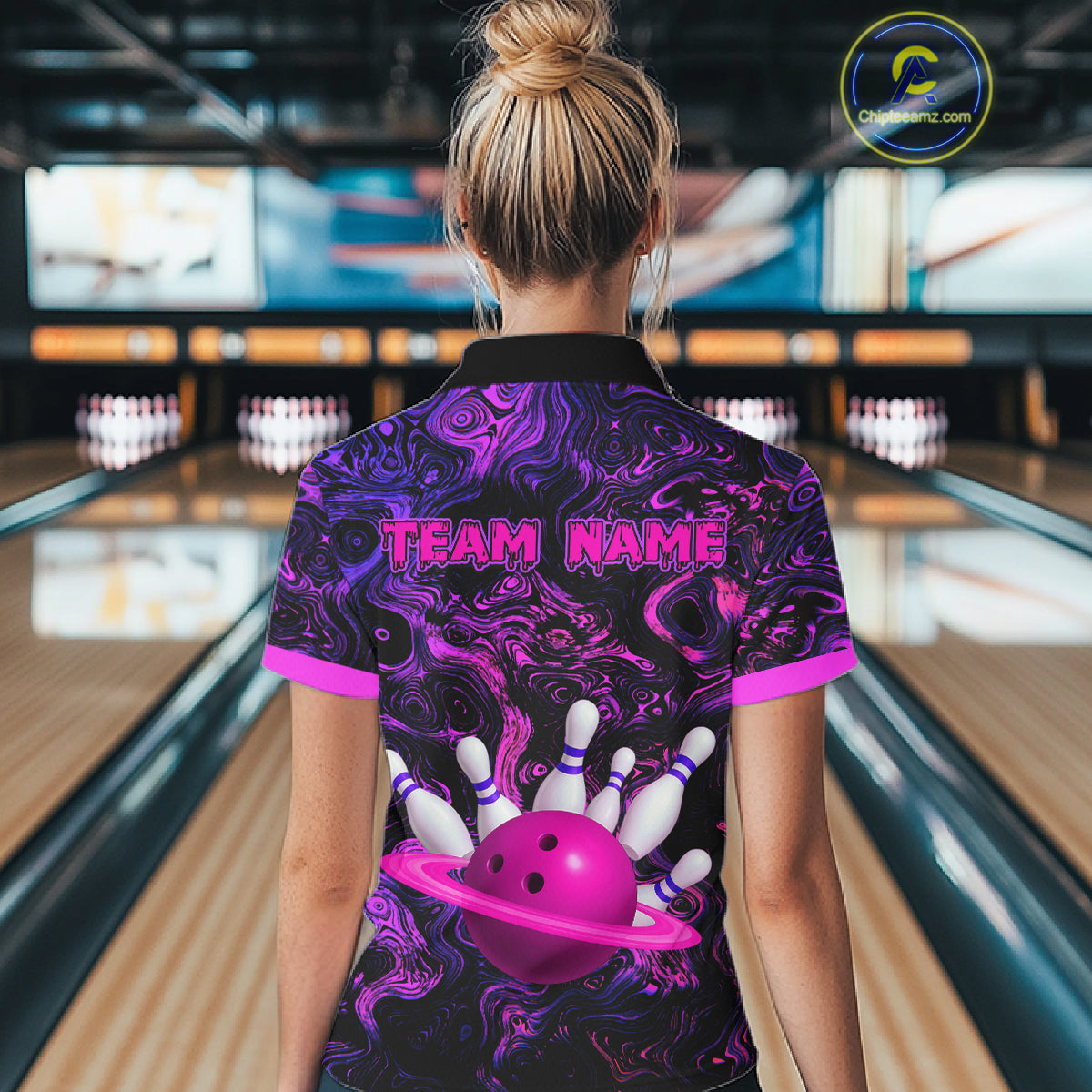 Purple Custom Bowling Shirts for Women Men Team Bowling Jersey Polo & 1/4 Zip Shirt MBL222