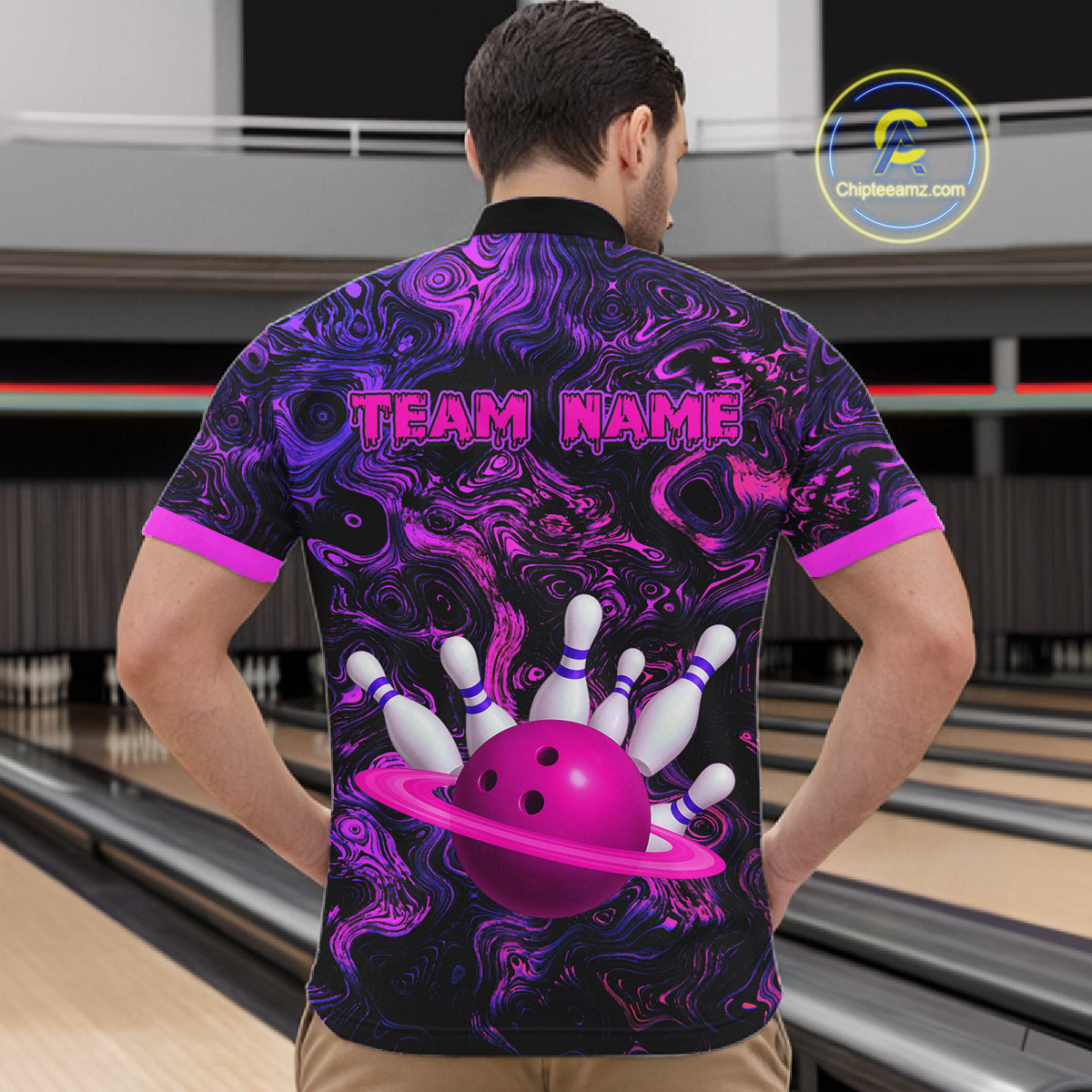 Purple Custom Bowling Shirts for Women Men Team Bowling Jersey Polo & 1/4 Zip Shirt MBL222