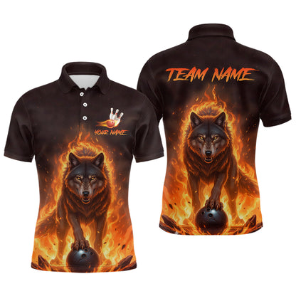 Flaming Wolf Bowling Shirts for Team Women Men Bowling Jersey Bowl Polo&1/4 Zip MBL237