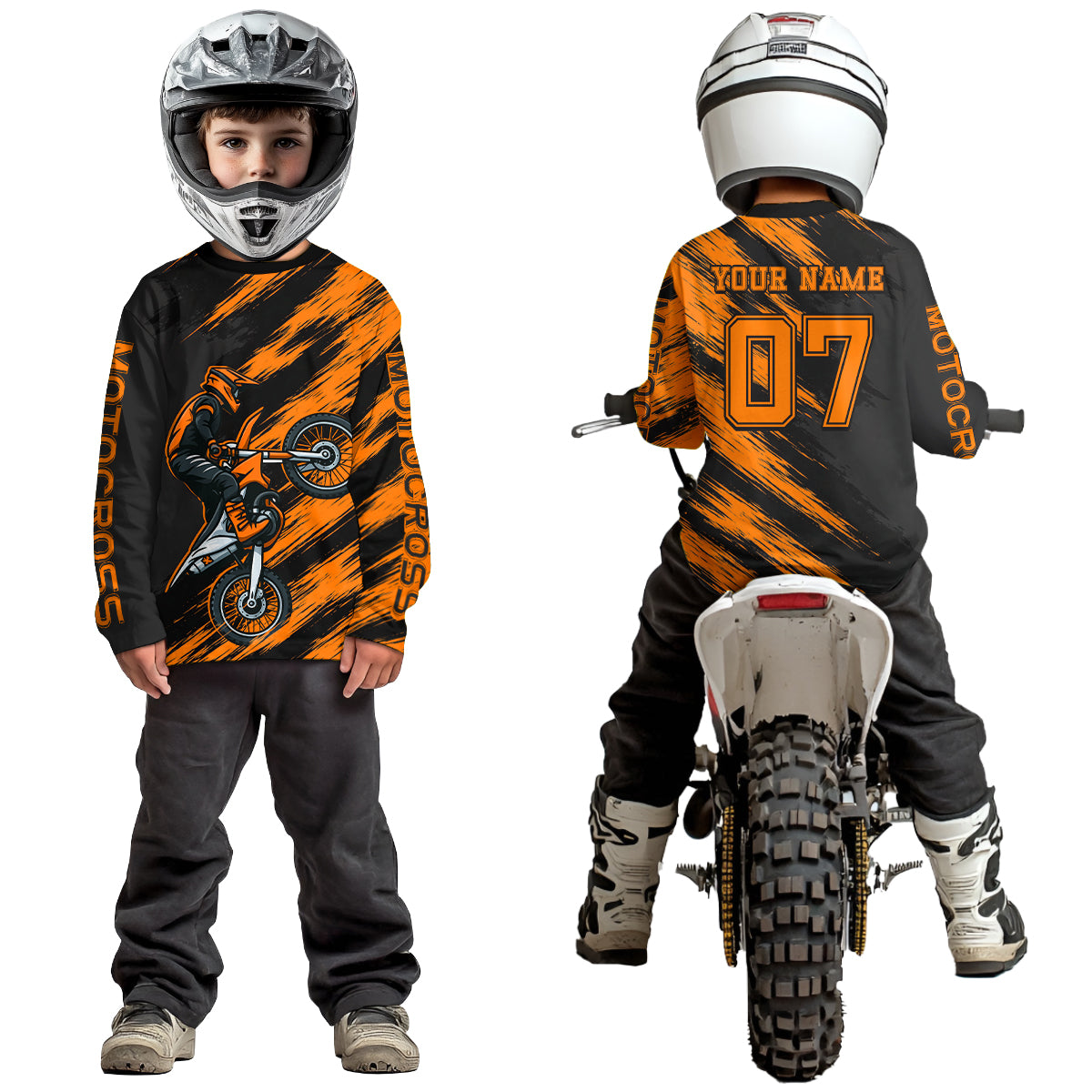 Orange Motocross Jersey Men Kid Women Dirt Bike Jersey Custom Motorcycle Riding Shirt XM483