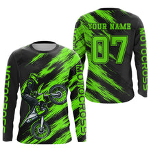 Load image into Gallery viewer, Green Motocross Jersey Men Kid Women Dirt Bike Jersey Custom Motorcycle Riding Shirt XM483