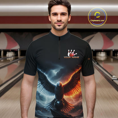 Eagle Bowling Shirts Team Women Men Custom Bowling Jersey Bowl Polo&1/4 Zip MBL240