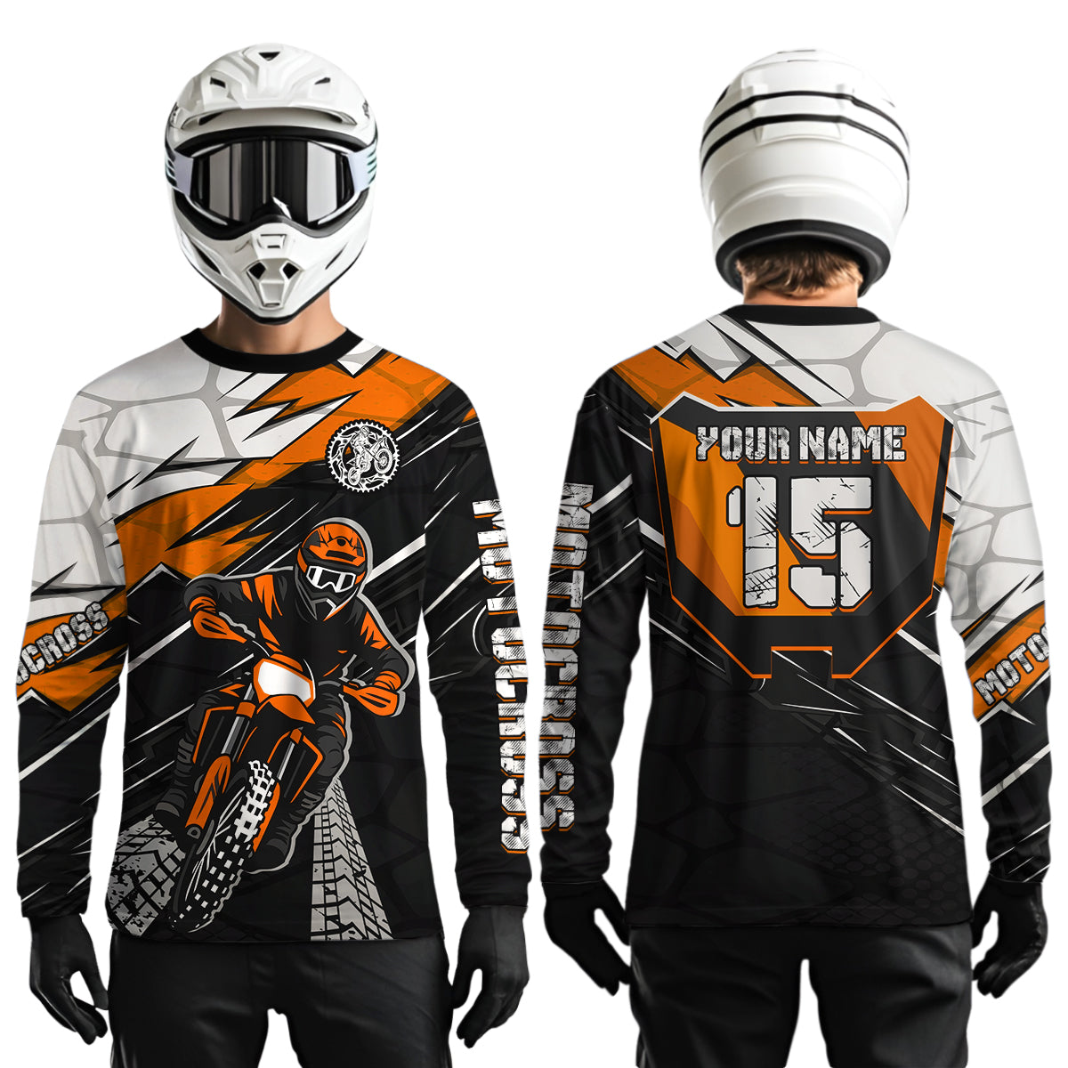 Orange Motocross Jersey Custom Dirt Bike Shirts for Men Kid Women Motorcycle Shirt XM488