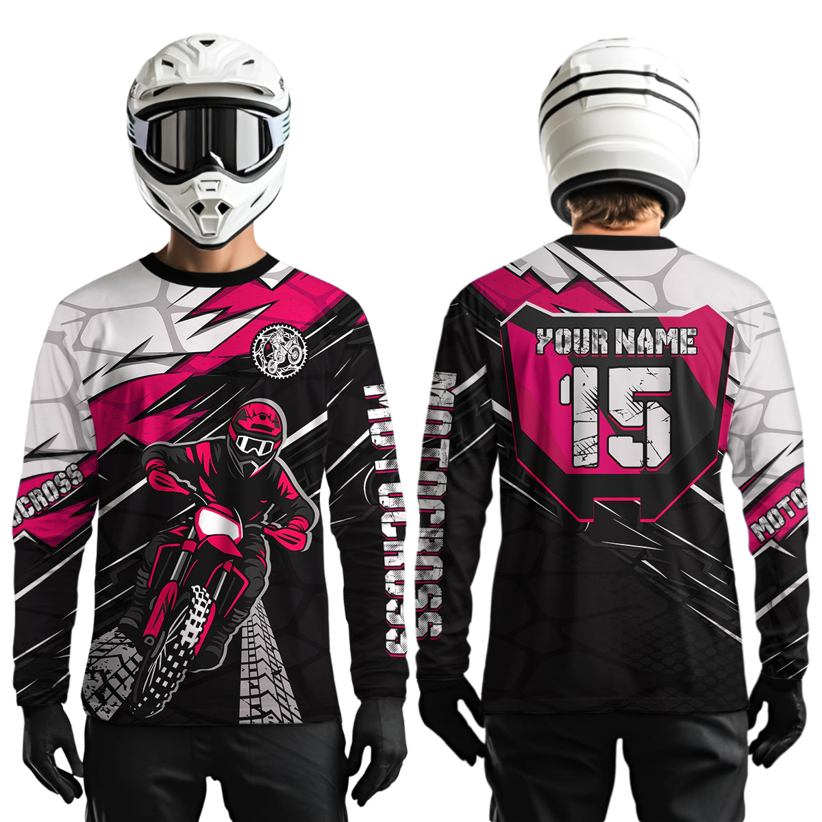 Pink Motocross Jersey Custom Dirt Bike Shirts for Men Kid Women Motorcycle Shirt XM488
