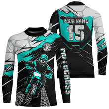 Load image into Gallery viewer, Turquoise Motocross Jersey Custom Dirt Bike Shirts for Men Kid Women Motorcycle Shirt XM488