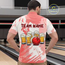 Load image into Gallery viewer, Beer Bowling Shirts Coral Pink for Team Women Men Custom Bowling Polo &amp; 1/4 Zip Shirt MBL245