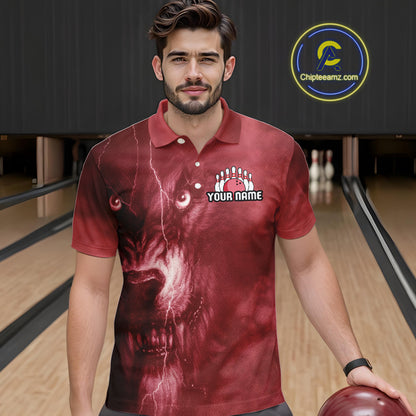 Wolf Bowling Shirts for Team Women Men Custom Wolf Bowling Jerseys for Couples MBL204