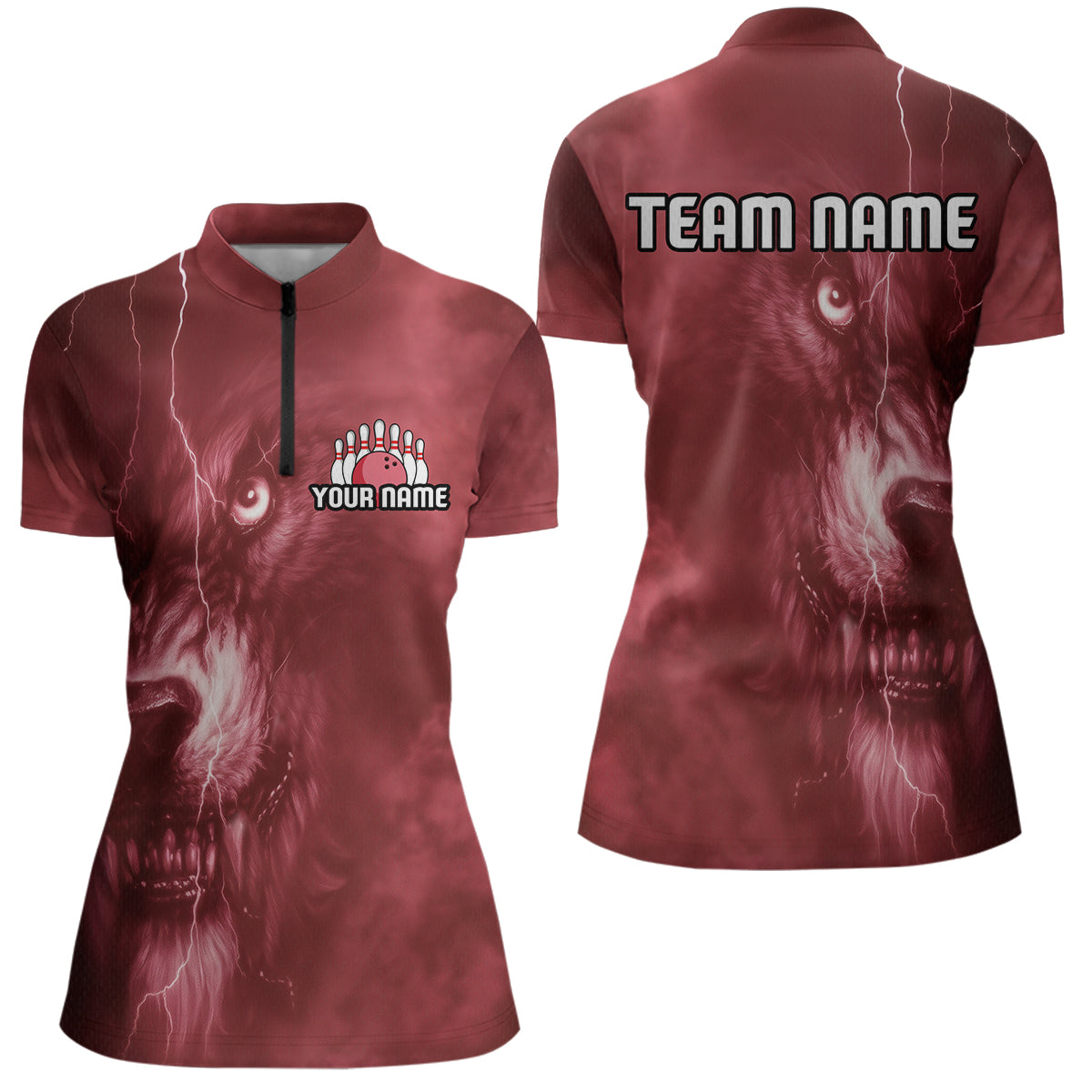 Wolf Bowling Shirts for Team Women Men Custom Wolf Bowling Jerseys for Couples MBL204