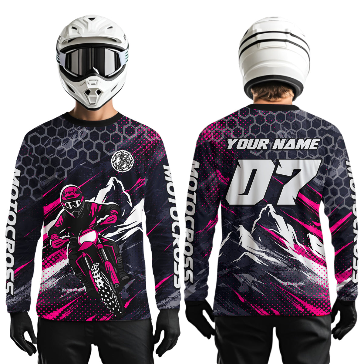 Pink Motocross Racing Jersey for Kids Women Men Dirt Bike Shirts Motorcycle Riding Shirt XM493