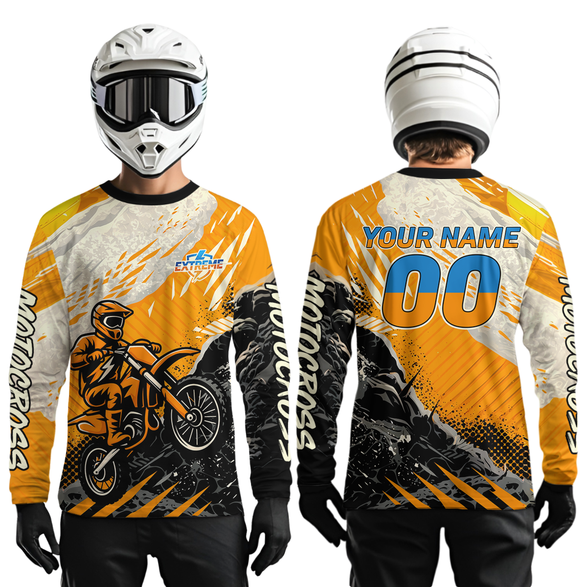 Orange Motocross Jersey Custom Dirt Bike Shirts Men Kid Women Racing Off road Jersey XM416