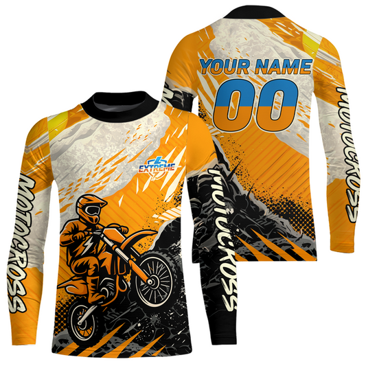Orange Motocross Jersey Custom Dirt Bike Shirts Men Kid Women Racing Off road Jersey XM416