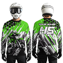 Load image into Gallery viewer, Green Motocross Racing Jersey Kid Women Men Custom Dirt Bike Shirts Riding Shirt XM423