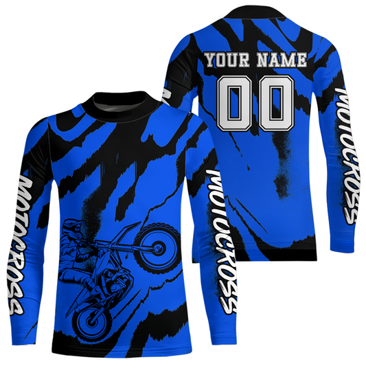 Blue Motocross Jersey for Kid Women Men Custom Dirt Bike Shirts Moto Racing Shirt XM428