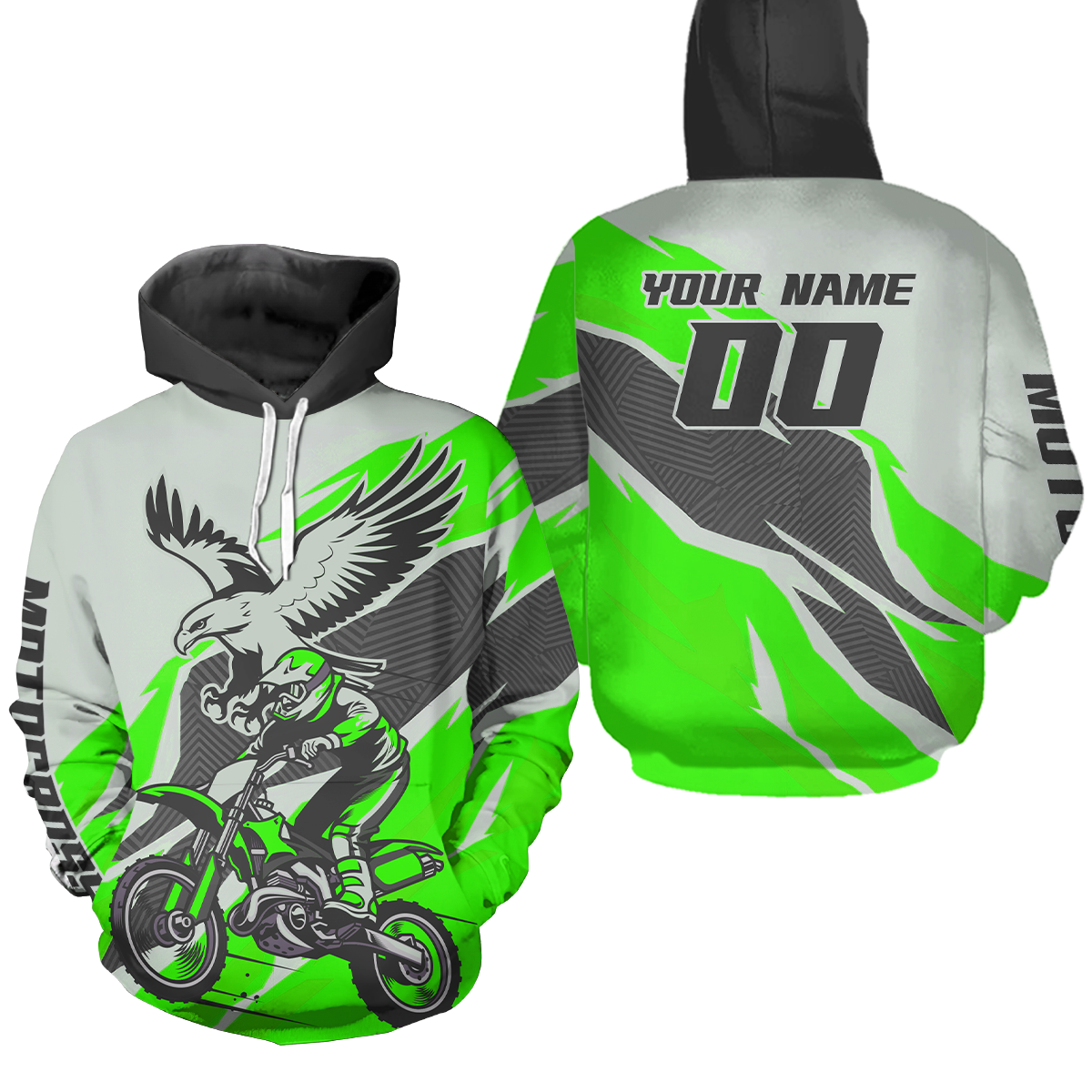 Custom Eagle Motocross Hoodie Men Women Adult Dirt Bike Hoodie Off road Racing Shirt MH435
