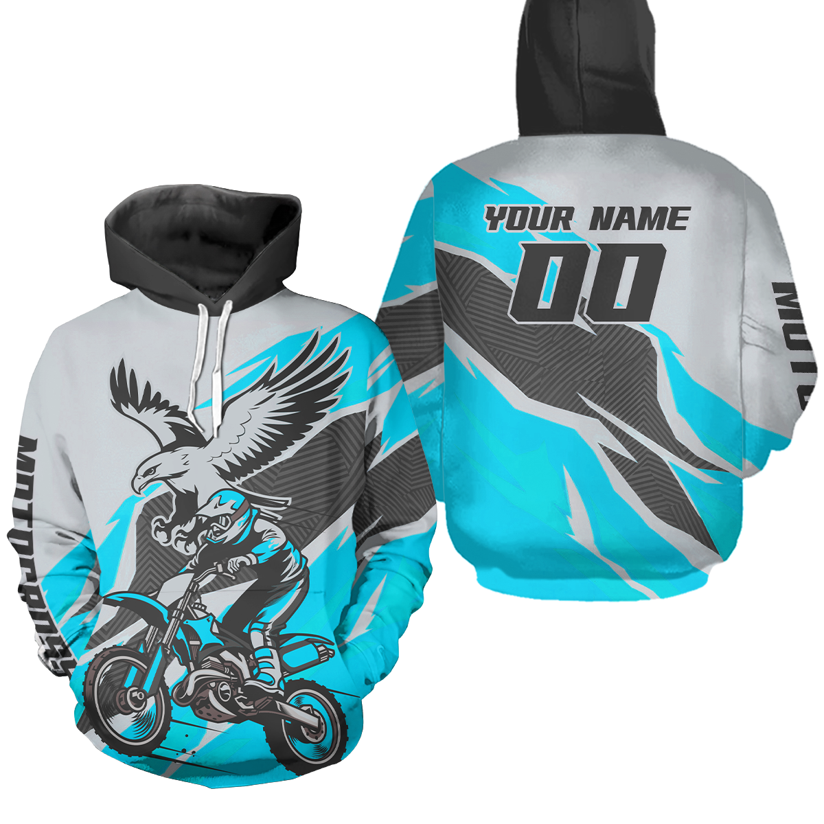 Custom Eagle Motocross Hoodie Men Women Adult Dirt Bike Hoodie Off road Racing Shirt MH435