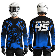 Load image into Gallery viewer, Custom Blue Motocross Racing Jersey Men Women Kid Dirt Bike Shirts Motorcycle Shirt XM442