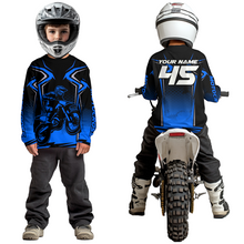 Load image into Gallery viewer, Custom Blue Motocross Racing Jersey Men Women Kid Dirt Bike Shirts Motorcycle Shirt XM442