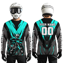 Load image into Gallery viewer, Custom Turquoise Motocross Racing Jersey for Men Women Kid Dirt Bike Shirts Riding Shirt XM443
