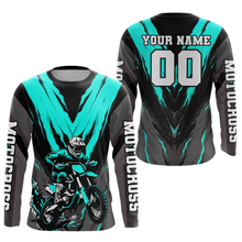 Load image into Gallery viewer, Custom Turquoise Motocross Racing Jersey for Men Women Kid Dirt Bike Shirts Riding Shirt XM443