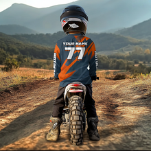 Load image into Gallery viewer, Orange&amp;Blue Motocross Jersey Custom Men Women Kid Dirt Bike Motorcycle Racing Shirt XM450