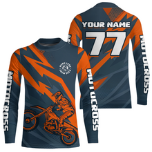 Load image into Gallery viewer, Orange&amp;Blue Motocross Jersey Custom Men Women Kid Dirt Bike Motorcycle Racing Shirt XM450