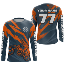 Load image into Gallery viewer, Orange&amp;Blue Motocross Jersey Custom Men Women Kid Dirt Bike Motorcycle Racing Shirt XM450