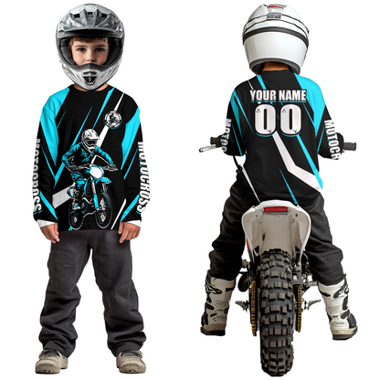 Turquoise Custom Motocross Racing Jersey Men Women Kid Dirt Bike Motorcycle Riding Shirt XM454
