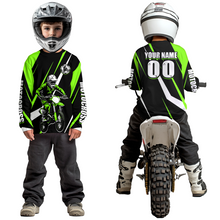 Load image into Gallery viewer, Green Custom Motocross Racing Jersey Men Women Kid Dirt Bike Motorcycle Riding Shirt XM454