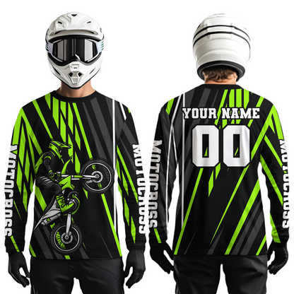 Green Custom Motocross Jersey for Men Women Kid Dirt Bike Shirts Moto Racing Shirt XM461