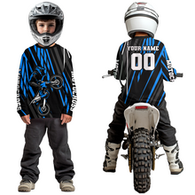 Load image into Gallery viewer, Blue Custom Motocross Jersey for Men Women Kid Dirt Bike Shirts Moto Racing Shirt XM461