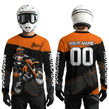 Load image into Gallery viewer, Orange Motocross Jersey for Men Women Kid Dirt Bike Shirts Custom Off road Riding Shirt XM463