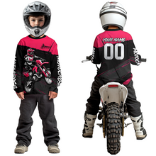 Load image into Gallery viewer, Pink Motocross Jersey for Men Women Kid Dirt Bike Shirts Custom Off road Riding Shirt XM463
