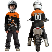 Load image into Gallery viewer, Orange Motocross Jersey for Men Women Kid Dirt Bike Shirts Custom Off road Riding Shirt XM463