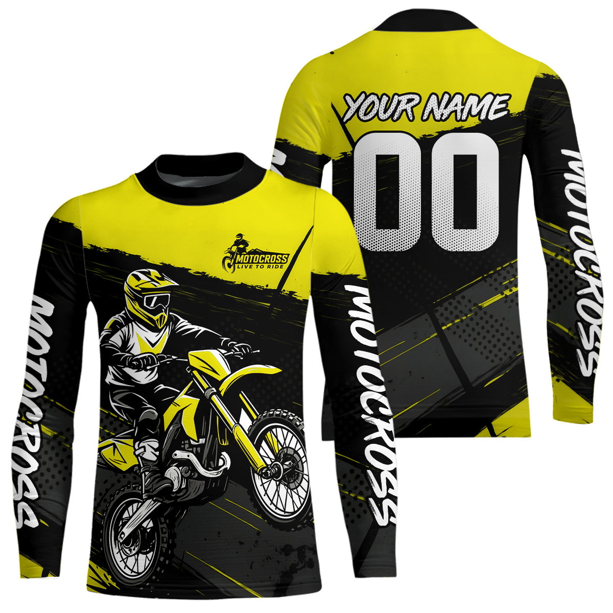 Yellow Motocross Jersey for Men Women Kid Dirt Bike Shirts Custom Off road Riding Shirt XM463