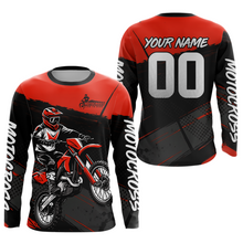 Load image into Gallery viewer, Red Motocross Jersey for Men Women Kid Dirt Bike Shirts Custom Off road Riding Shirt XM463
