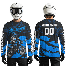 Load image into Gallery viewer, Blue Custom Motocross Racing Jersey Men Women Kid Dirt Bike Shirts Off road Shirt XM468