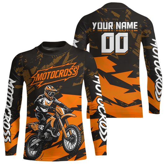 Orange Custom Motocross Racing Jersey Men Women Kid Dirt Bike Shirts Off road Shirt XM468
