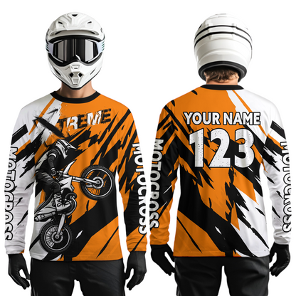 Custom Orange Motocross Racing Jersey Custom Women Kid Men Dirt Bike Off road Shirt XM472