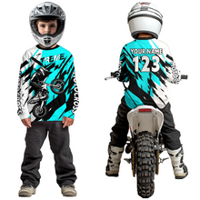 Load image into Gallery viewer, Custom Turquoise Motocross Racing Jersey Custom Women Kid Men Dirt Bike Off road Shirt XM472