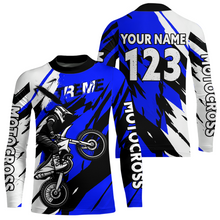 Load image into Gallery viewer, Custom Blue Motocross Racing Jersey Custom Women Kid Men Dirt Bike Off road Shirt XM472