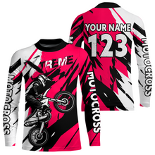 Load image into Gallery viewer, Custom Pink Motocross Racing Jersey Custom Women Kid Men Dirt Bike Off road Shirt XM472