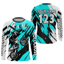 Load image into Gallery viewer, Custom Turquoise Motocross Racing Jersey Custom Women Kid Men Dirt Bike Off road Shirt XM472