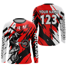 Load image into Gallery viewer, Custom Red Motocross Racing Jersey Custom Women Kid Men Dirt Bike Off road Shirt XM472