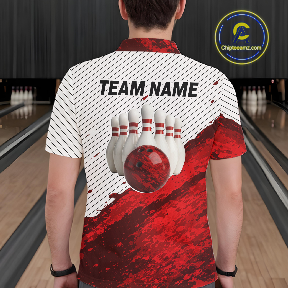 Red Bowling Shirts for Women Men Custom Bowling Jerseys Polo $ 1/4 Zip for Team MBL219
