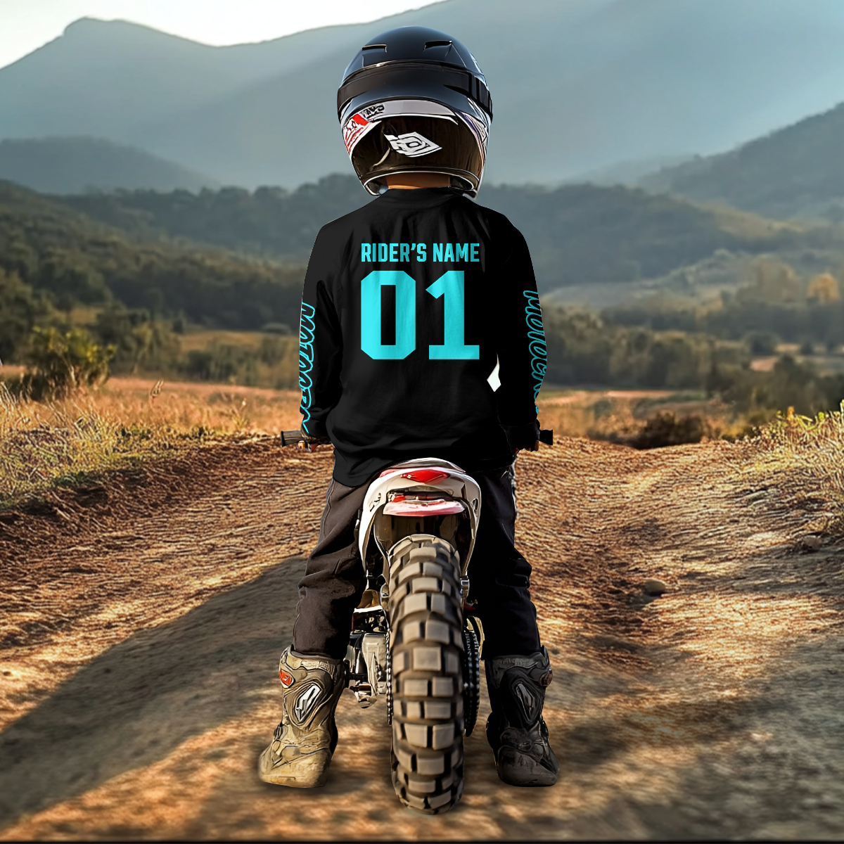 Custom Wolf Motocross Jersey Blue Dirt Bike Shirts for Men Kid Women Riding Jersey XM399