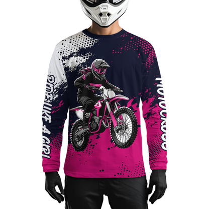 Custom Pink Motocross Racing Jersey for Women Kid Men Dirt Bike Shirts Off road Shirt XM477